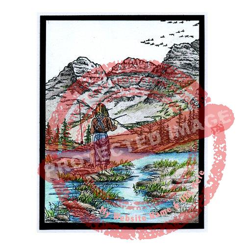 Fisher Girl Wood Mounted Stamp E-1433 by Sutter - Image 2