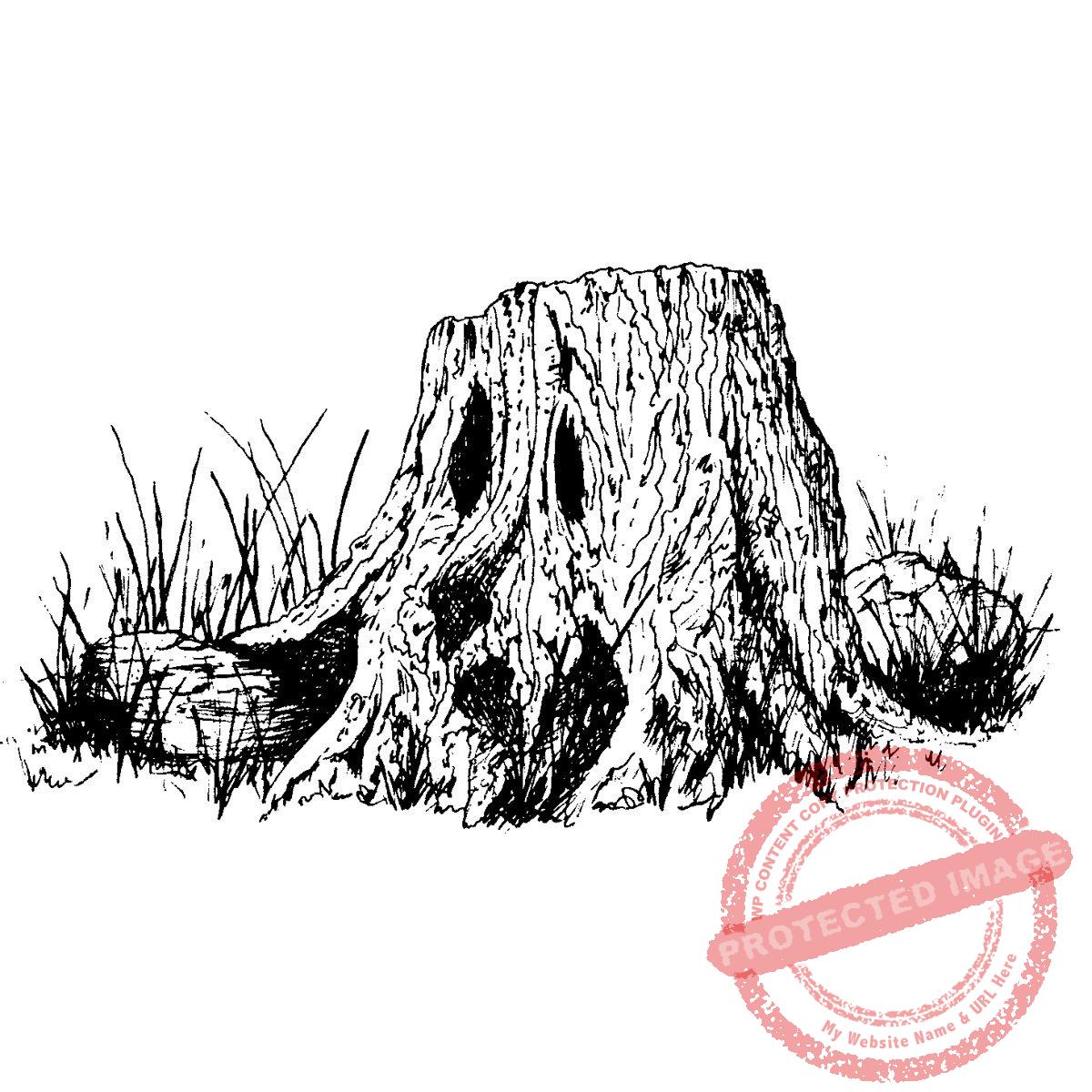 Wood Spirit Stump Facing Left T5-115 D