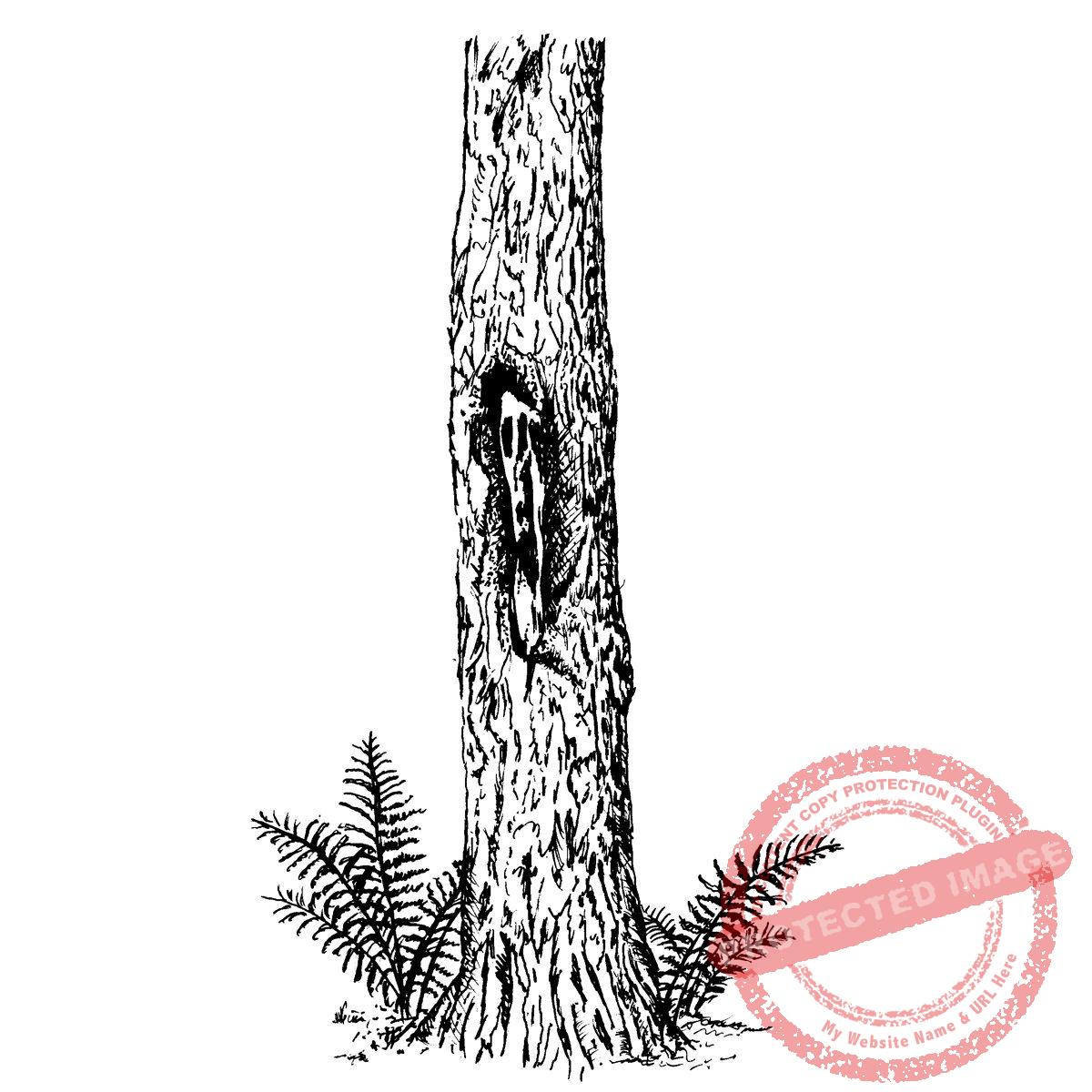 Wood Spirit Tree with Ferns T5-117 F