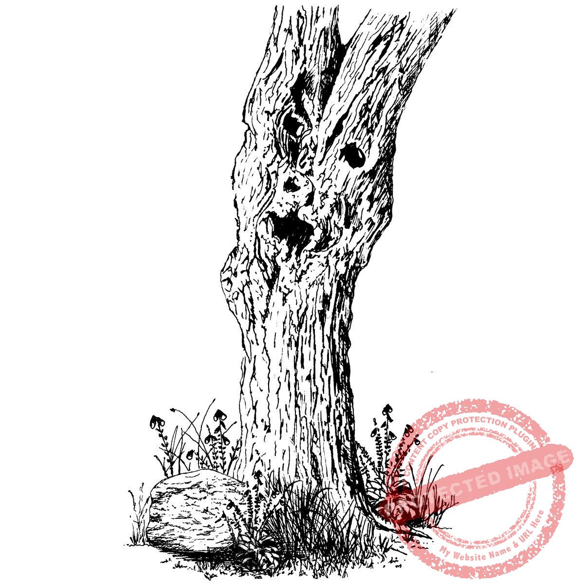 Wood Spirit Tree with Wild Flowers T5-116 F