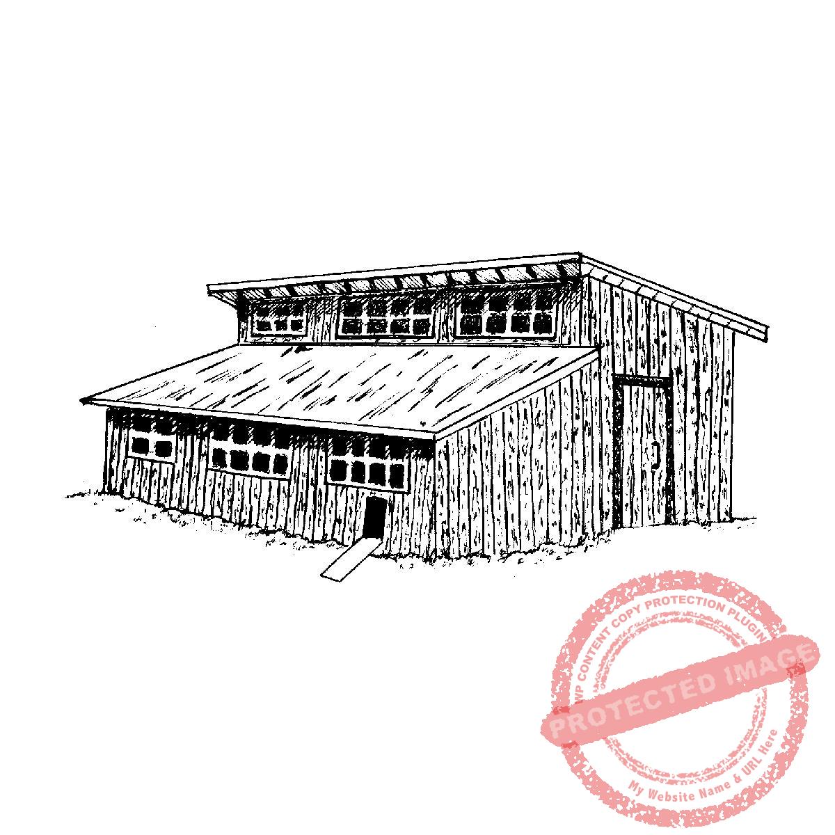 Chicken Coop, Half Monitor Style, Lg T15-313 F