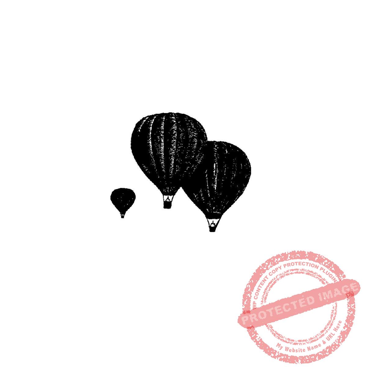 Hot Air Balloon Silhouette, T16-339 C