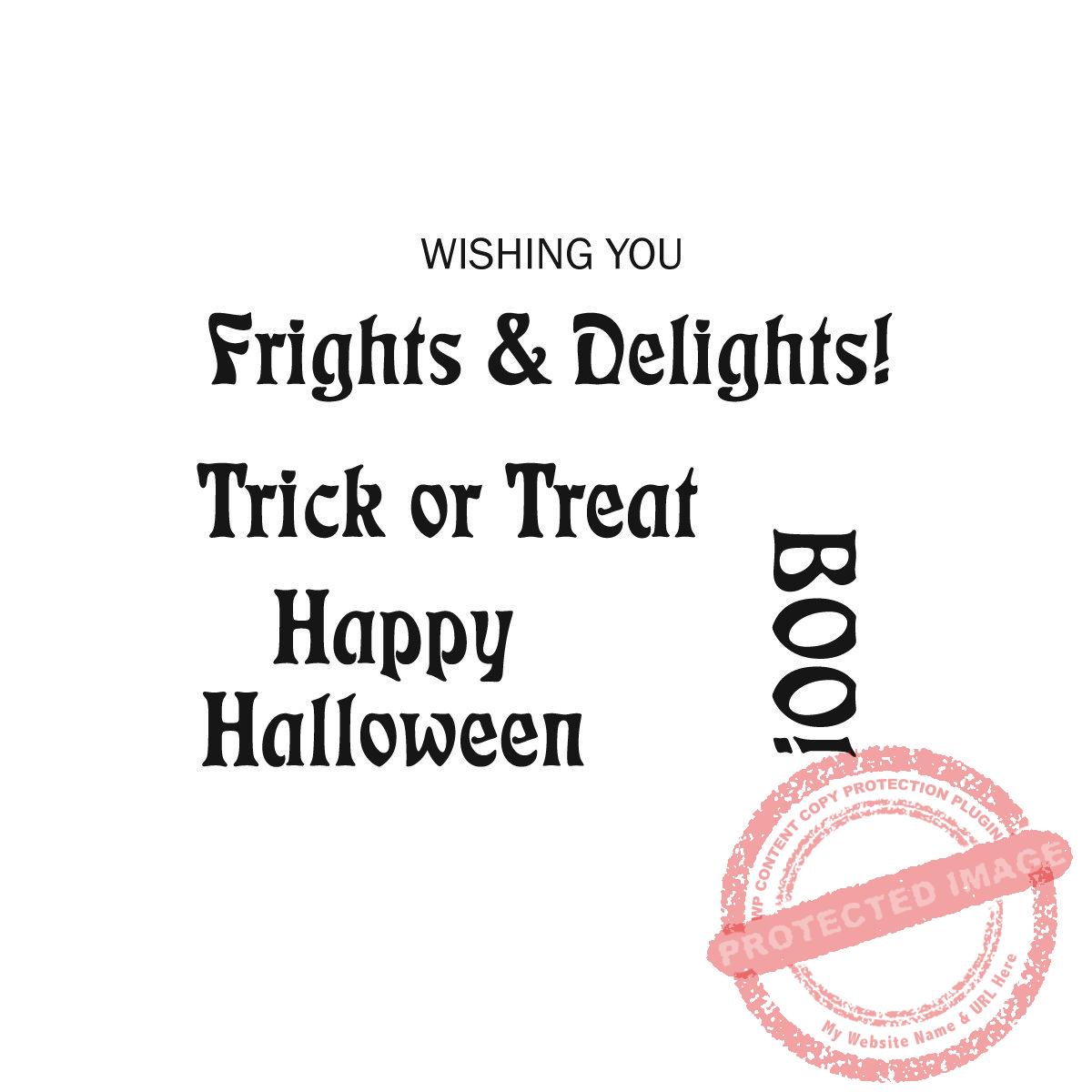 Spooky Greetings, set of 4 sentiments, T19-400 F