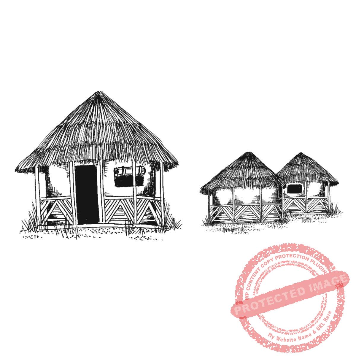 Tahitian Hut Set (2), M22-457 G