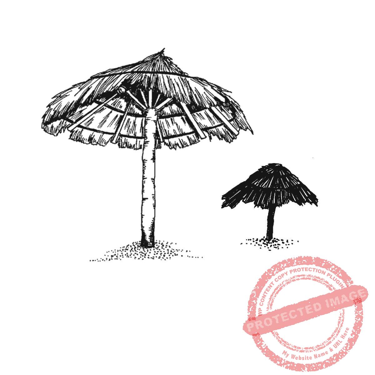 Thatched Umbrella Pair, M22-456 G