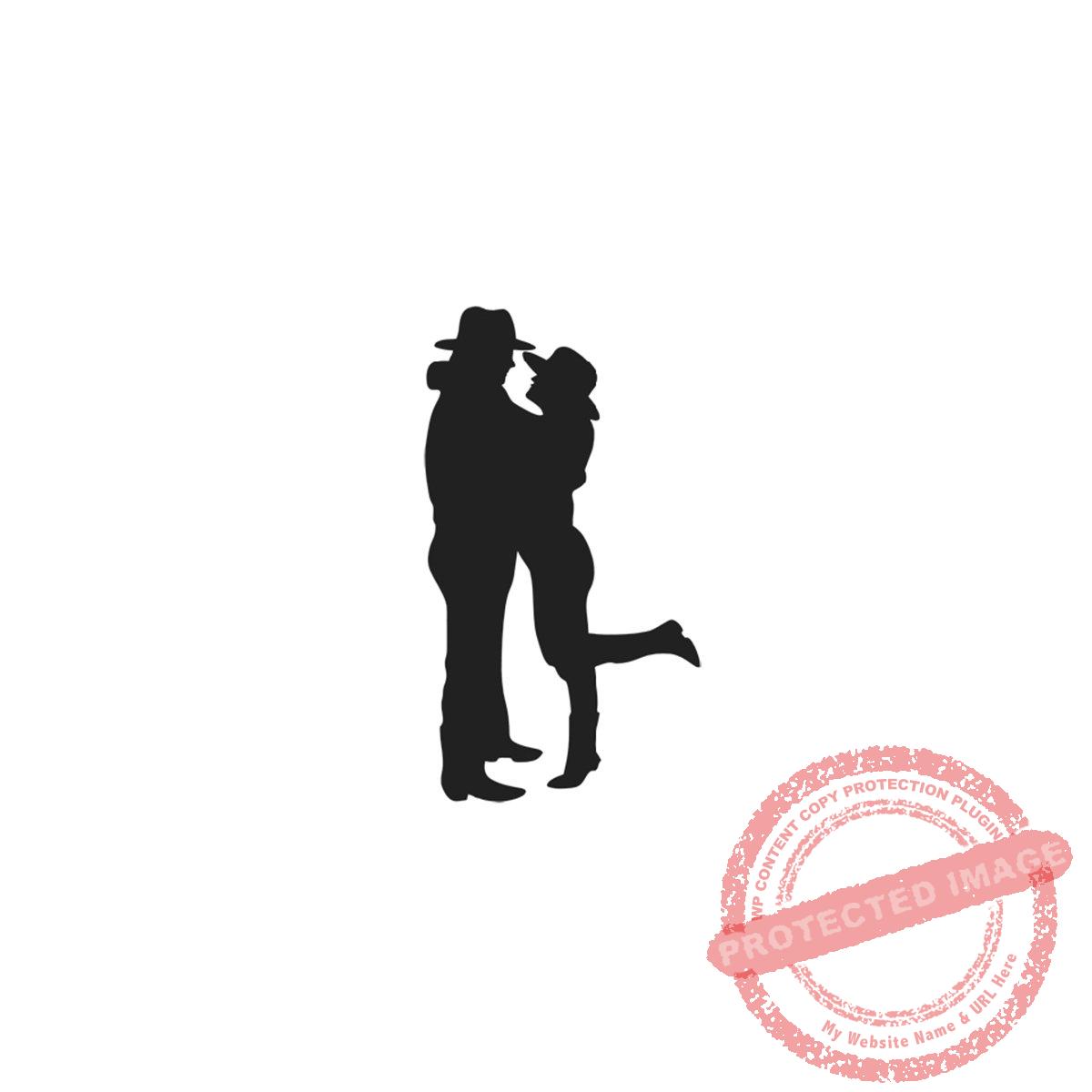 Cowboy Couple Silhouette (medium) T25-494 C