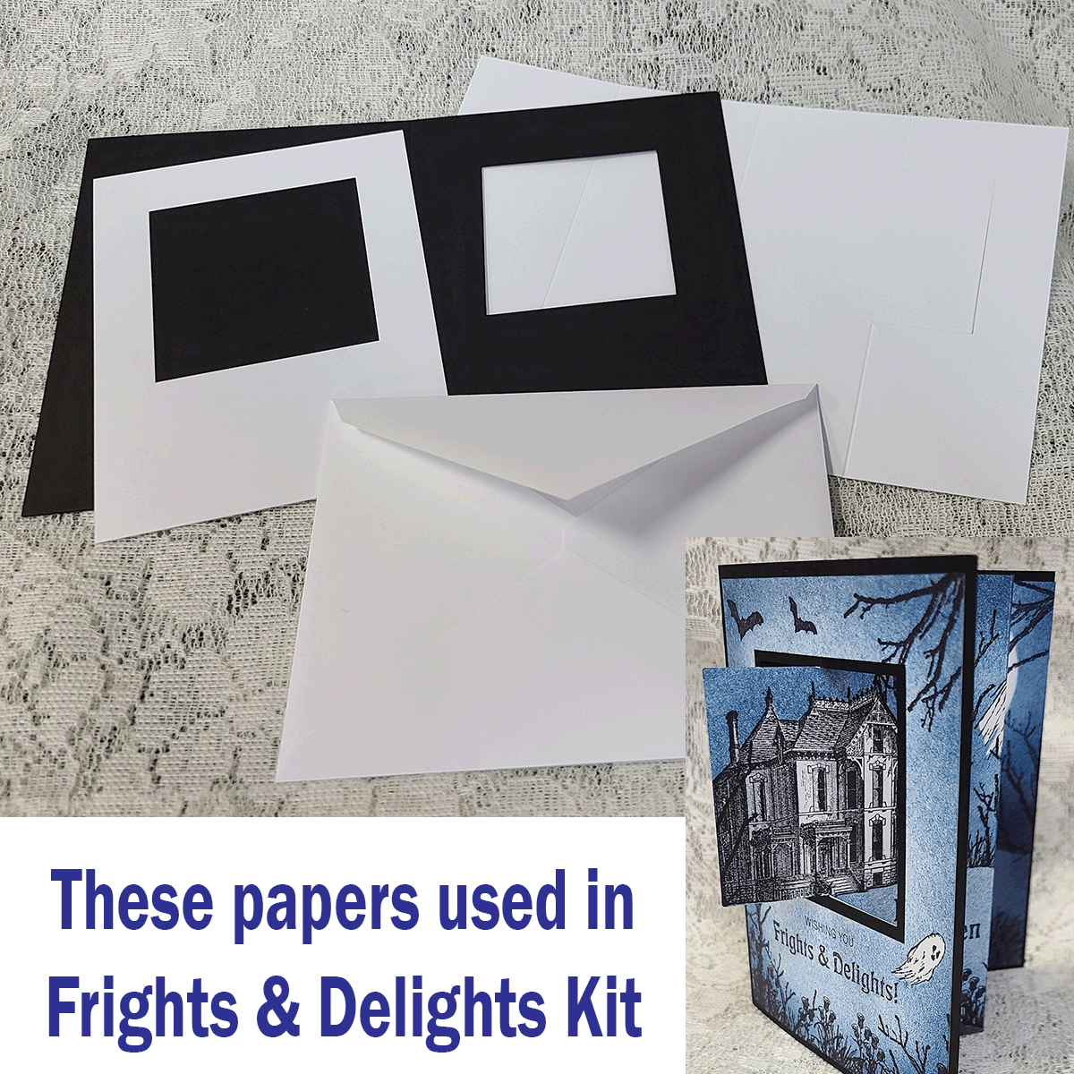 Black and White Lever Card BLANKS with envelopes