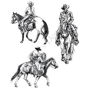 H54-815J Trio of Cowhands, Large