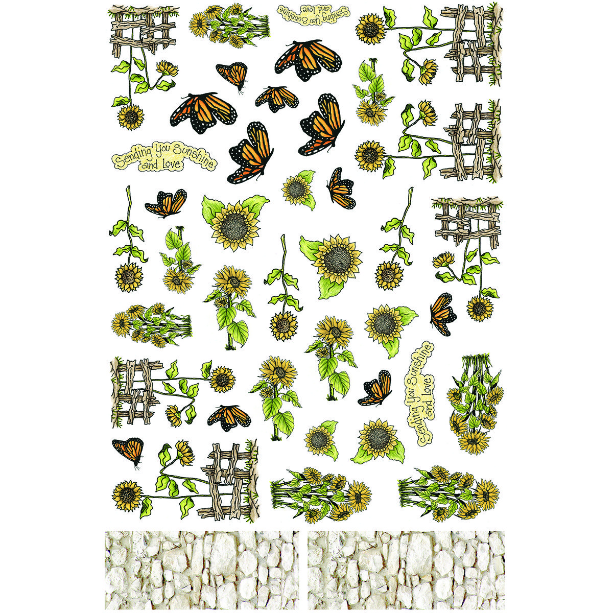 Sunflower & Butterflies Ephemera (original pack)