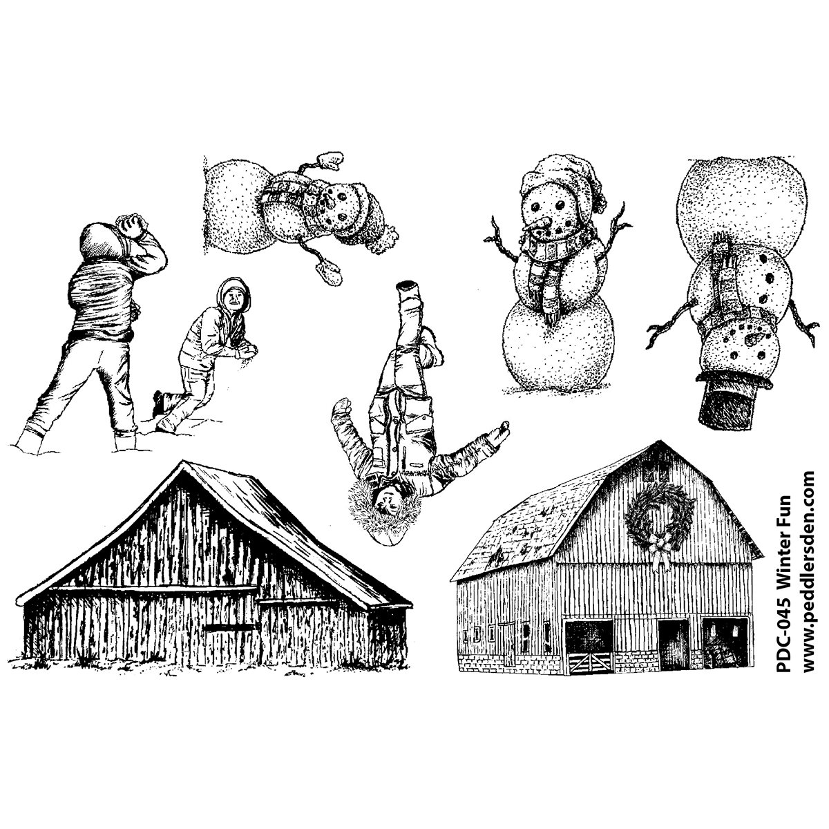 Winter Fun, PDC-045, clear stamp set