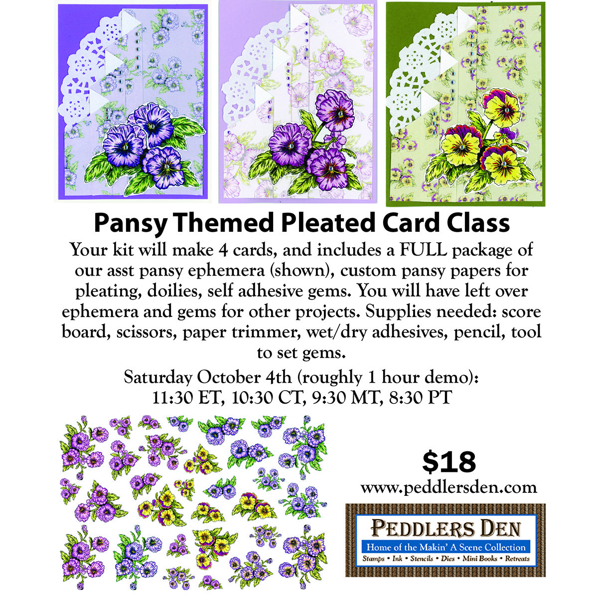 WCD Pansy Pleated Card Kit