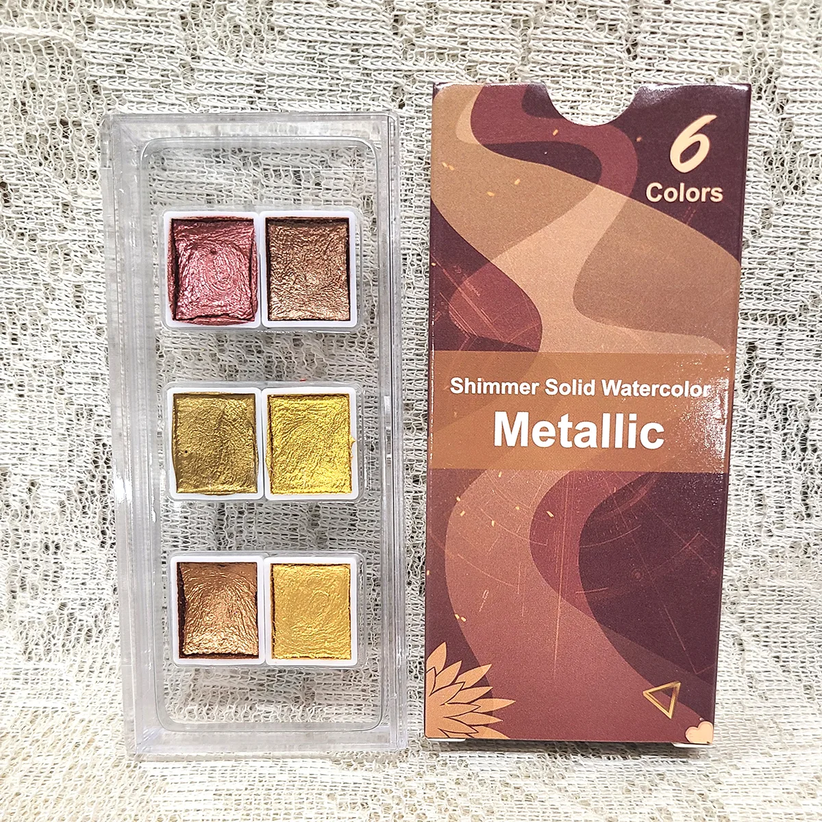 Metallic Watercolor Set, 6 Golds