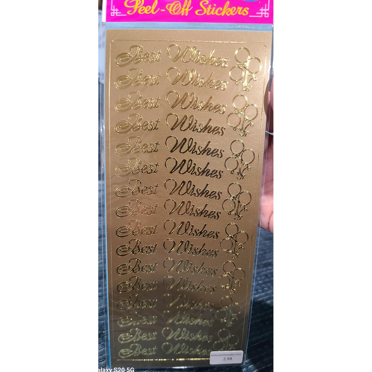Best Wishes Outline Stickers, Gold