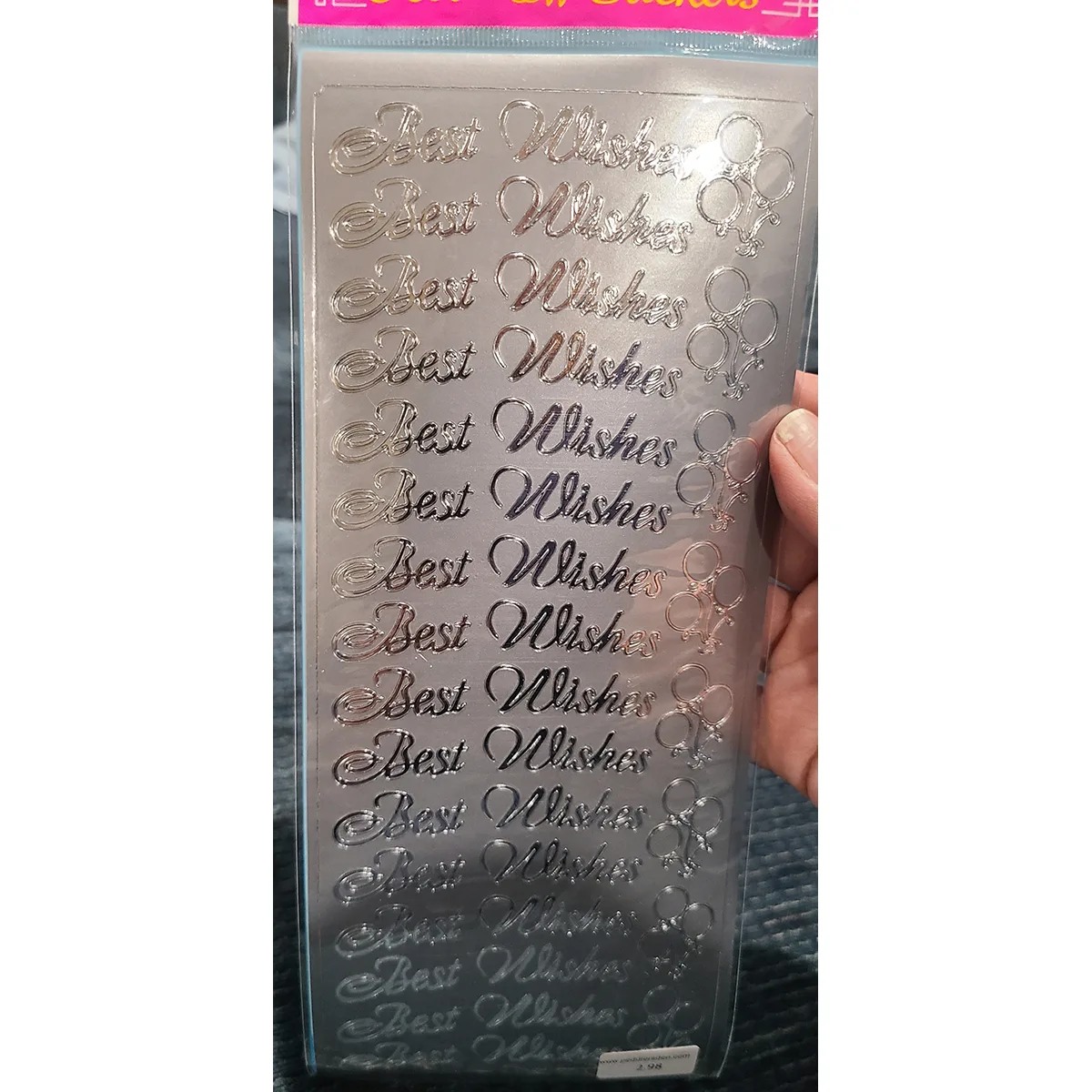 Best Wishes Outline Stickers, Silver
