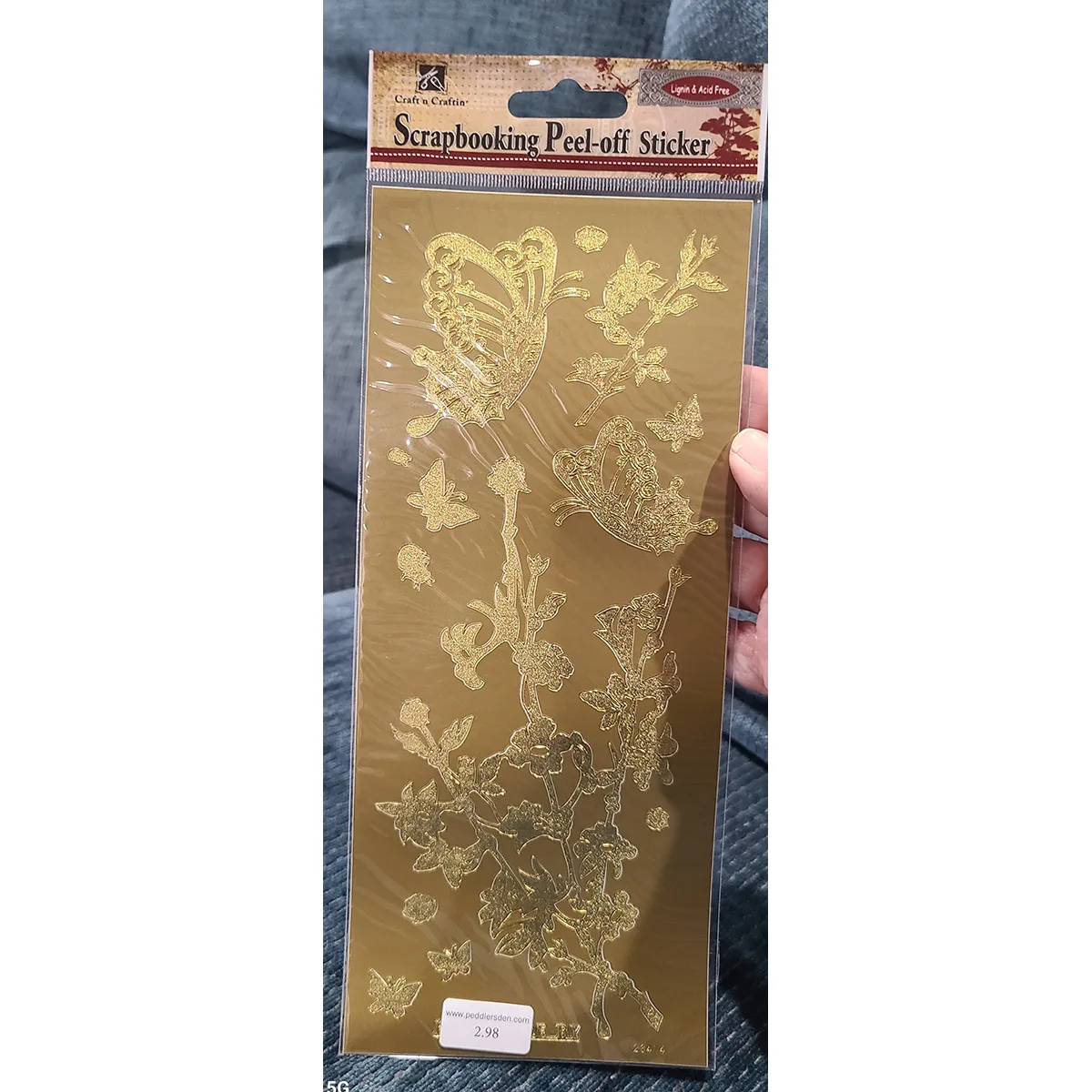 Butterfly and Botanicals, Outline Stickers, Gold Glitter
