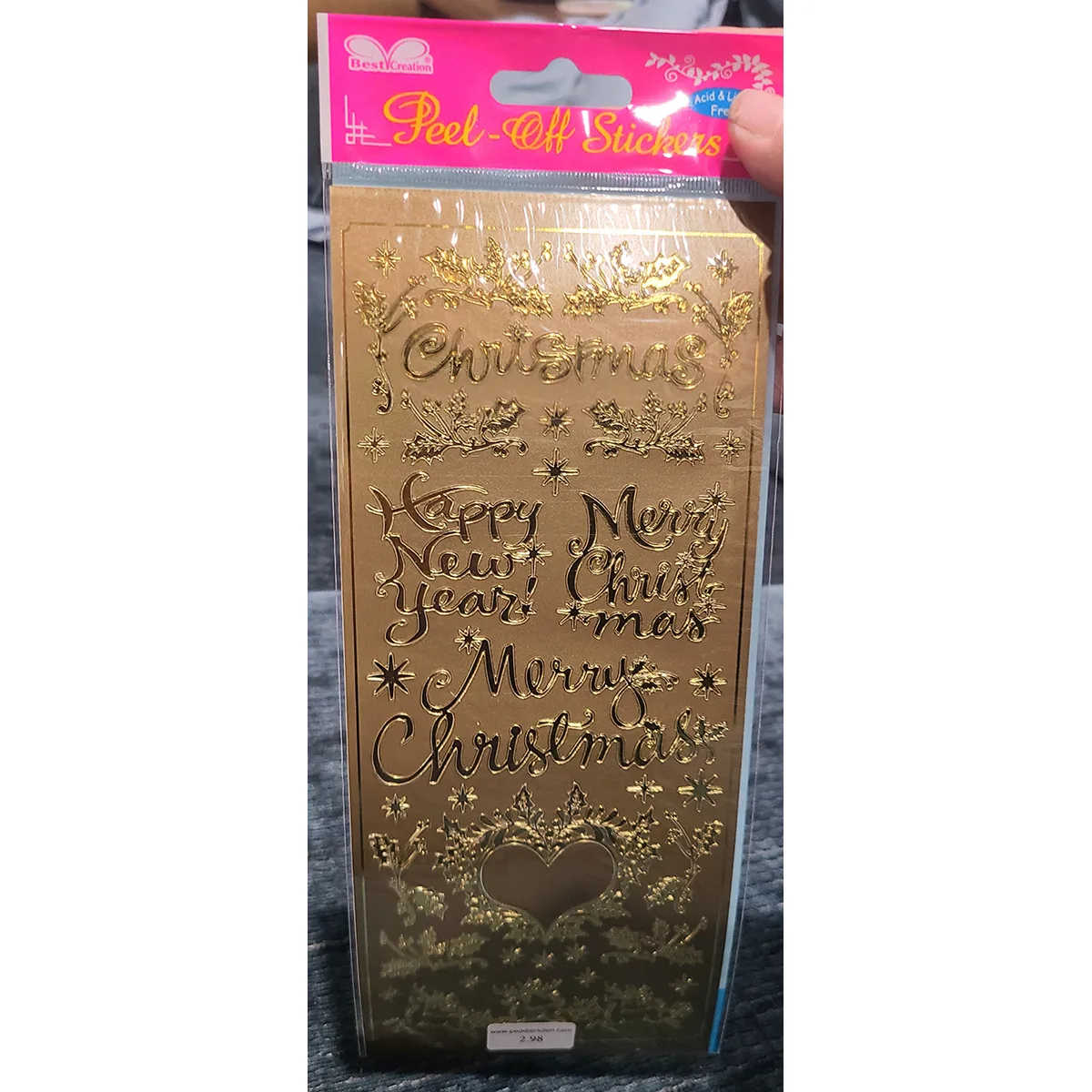 Christmas, New Years Outline Stickers, Gold