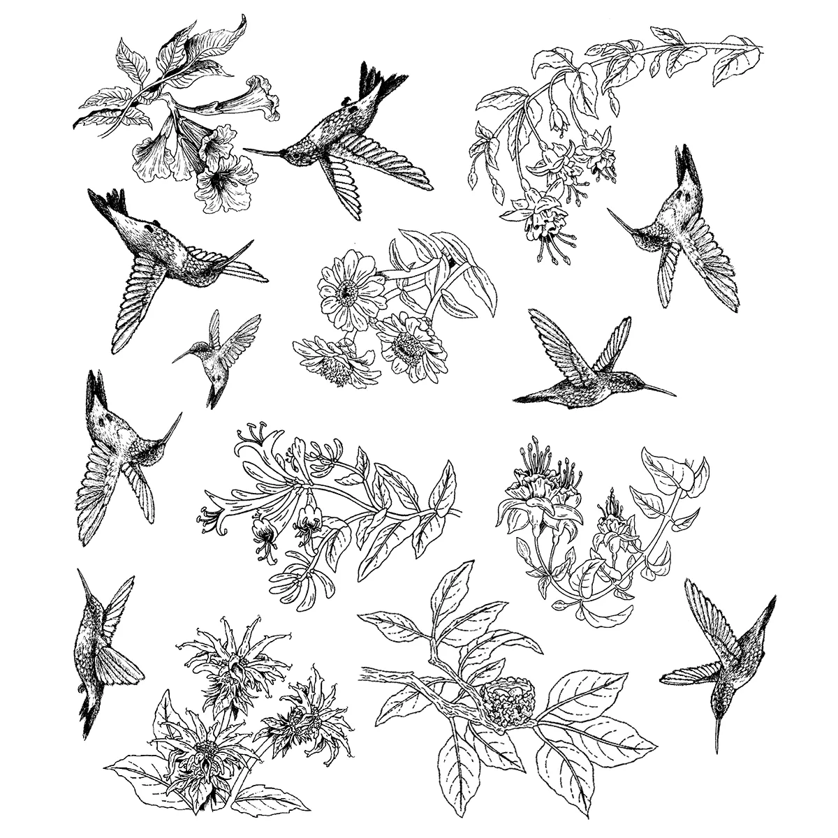 Hummingbirds with Habitat P57-831, Red Rubber