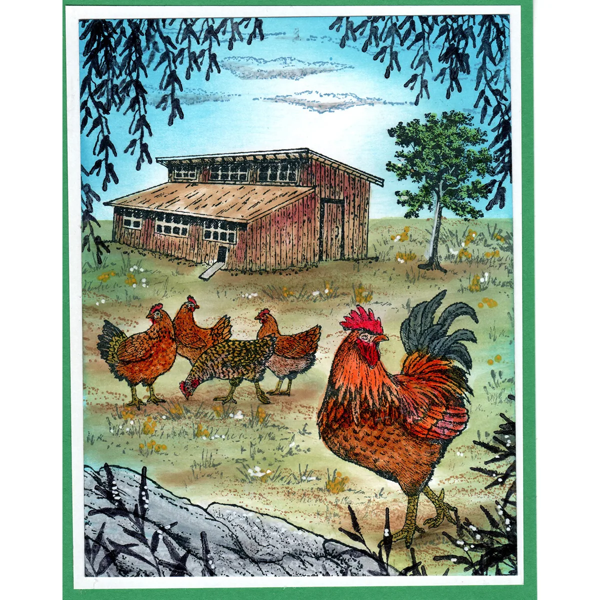 Barnyard Birds Set P58-839 Red Rubber - Image 2