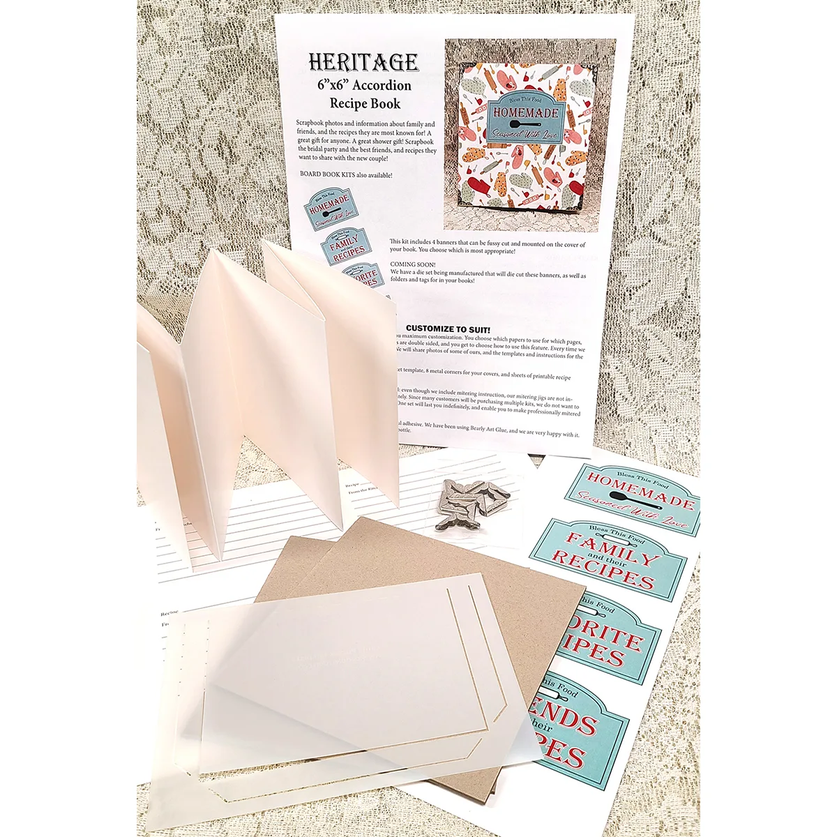 Heritage Wide (6"x6") Accordion Book Kit - Image 2